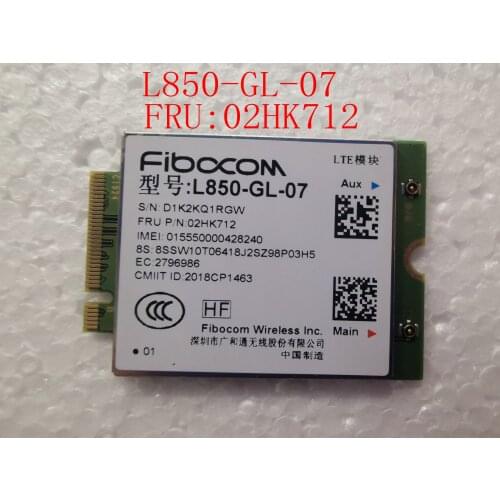 4G LTE Wireless Fibocom L850-GL-07 M.2 Card For Lenovo Thinkpad T490 T490s T14 T14s L14 L15 L590 X390 X13 T495s P53 02HK712