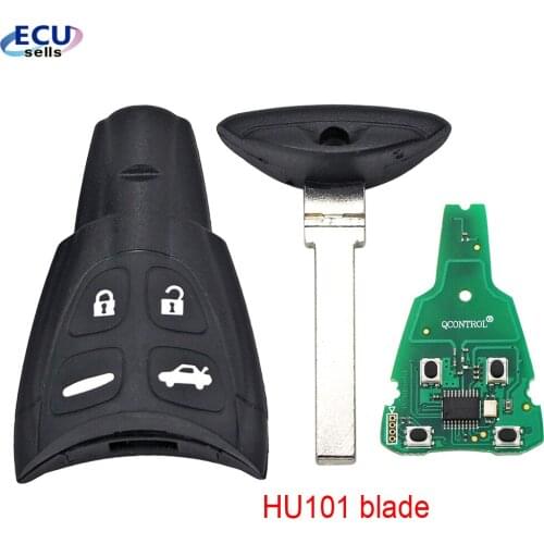 4 Buttons 434Mhz ID46 Car Key Fob For SAAB 93 95 9-3 9-5 WF Replacement Key LTQSAAM433TX HU101 blade