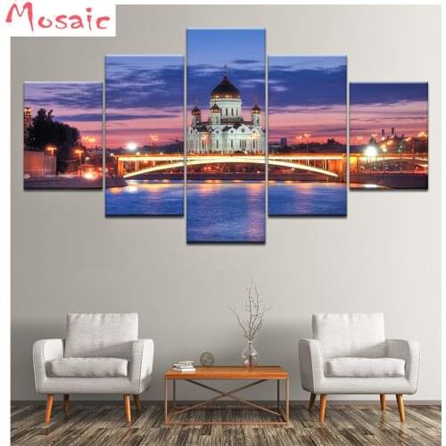5 Pieces Beautiful Italy City Night Scenery diamond painting cross stitch Diamond embroidery sale,diy 5d diamond mosaic Artwork