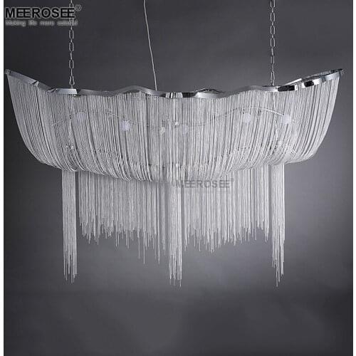 Aluminum Chain Pendant Lights Fixture Vintage Empire Suspension Lamp French Chain Hanging Lustre Living Room Restauran Luminaria