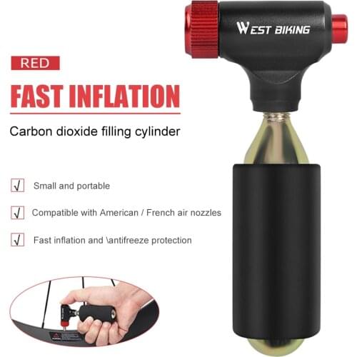 Aluminum Alloy CO2 Bicycle Tire Inflator Pump Head Presta Schrader Valve Compatible MTB Mountain Road Bike Cycling Accessories