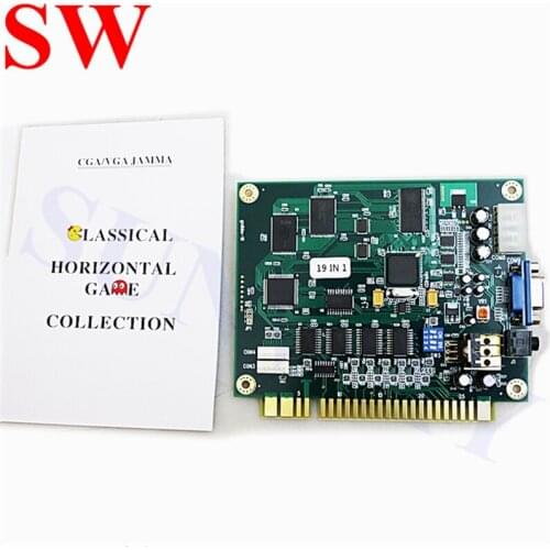 19 in 1 Arcade Game Board jamma Classical 19 in 1 PCB Board vertical Horizontal Multi Game Support CGA VGA Output for Video