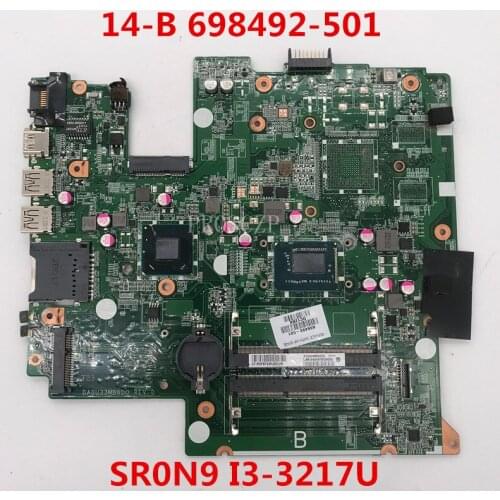 Free shipping For Pavilion 14-B Laptop motherboard 698492-501 DA0U33MB6D0 698523-001 With SR0N9 I3-3217U CPU working well