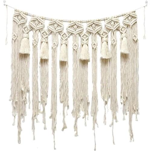 Bohemia Style Large Lace Wall Hanging Ornament Boho Door Curtain Hand-woven Exquisite Decorative Tapestry Window Curtain