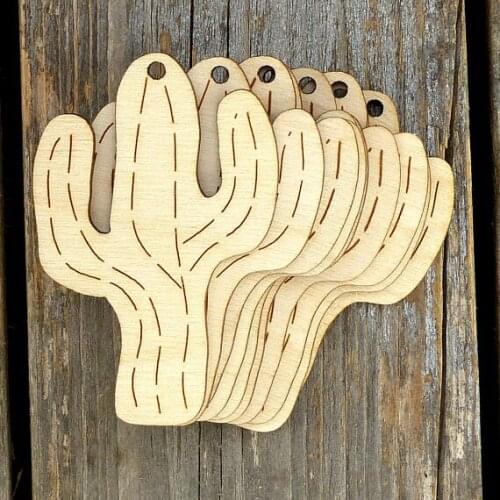 Wooden Cactus Comic Craft Shape Ply Desert Mexican Plant Tree Prickly