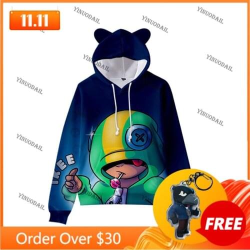 Cartoon Sally WEREWOLF Shark Cute Cat Ear Kids Hoodie Boys Girls Jacket Tops Teen Shoot Game Shooting Star 3D Sweatshirt