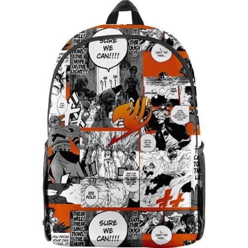 2021 3D Anime Fairy Tail Children Boys Girls Schoolbag Laptop Backpack Primary And Middle School Students School bag Travel Bag