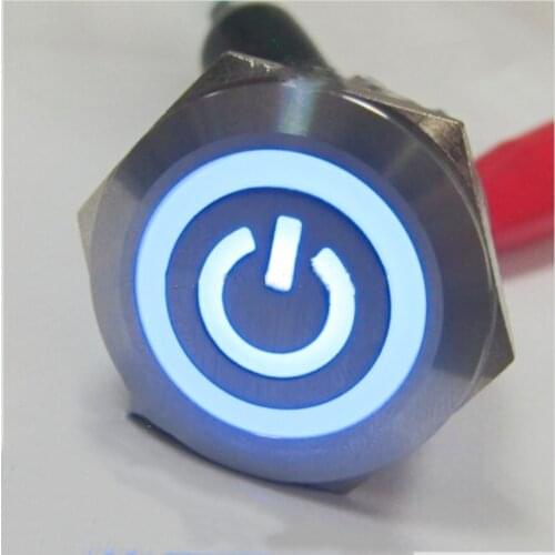 ELEWIND 25mm stainless steel power symbol on/off push button switch(PM251F-11ZET/B/12V/S)