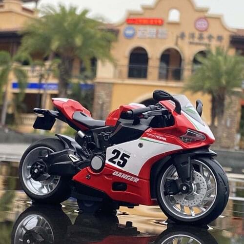 1/12 Ducati Racing Motorcycles Model Simulation Alloy Motorcycle Model Sound and Light Collection Kids Toys Gift Free Shipping