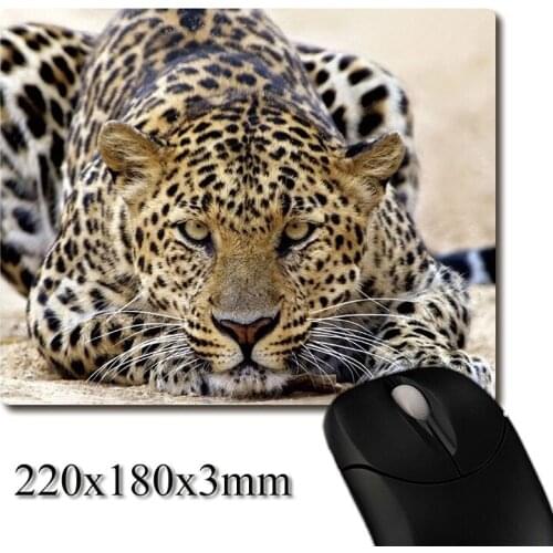 Leopard Attack posture image printed Heavy weaving anti-slip rubber pad office mouse pad Coaster Party favor gifts 220x180x3mm