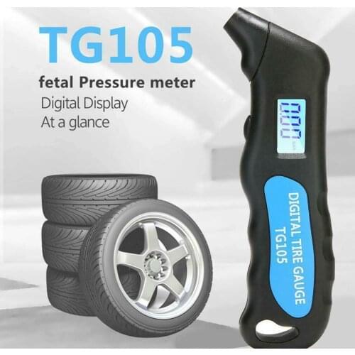 Tire Pressure Gauge TG105 Digital Car Tire Tyre Air Meter LCD Display Manometer Barometers Tester for Car Truck Motorcycle Bike