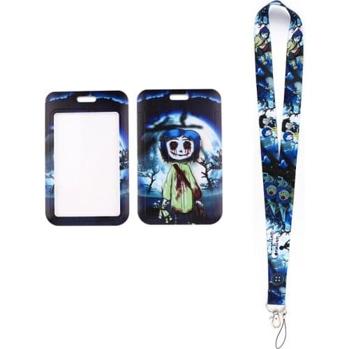 MD901 DMLSKY Cartoon Horror Ghost Mother Neck Strap Lanyard for key Phone USB DIY Hang Rope With Card Holder