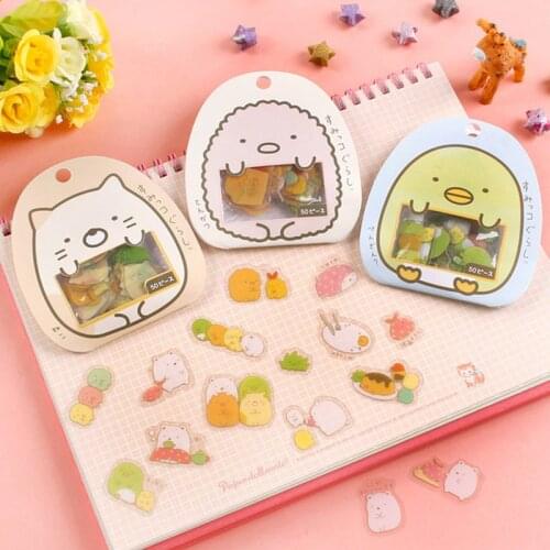 50pcs/set Cartoon Decorative Stickers Cute Japanese Diary Sticker DIY Scrapbooking Kawaii School Supplies Student Stationery