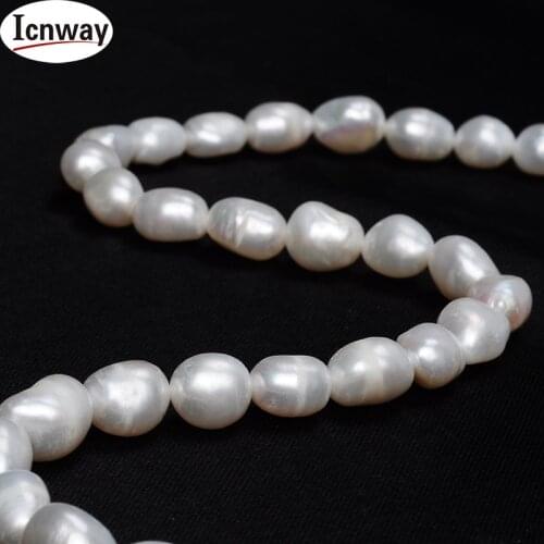 Natural AA baroque white Freshwater Pearl 9-10mm 15inches DIY necklace bracelet earring FreeShipping Wholesale