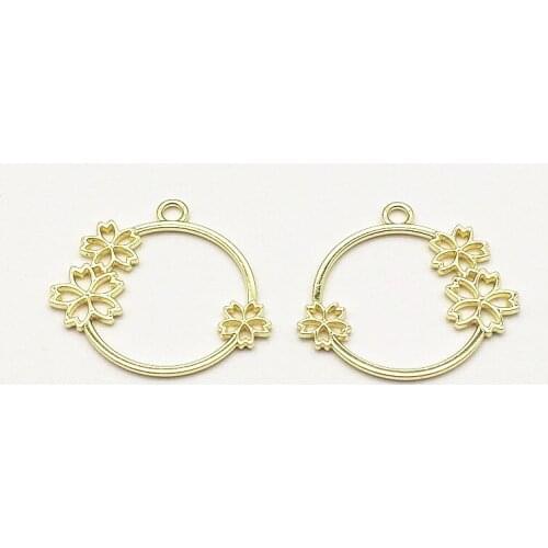 New Arrival! 34x36mm 100pcs Zinc Alloy Round/Flower Charm for Handmade Necklace Earring DIY Parts,Jewelry Findings & Components