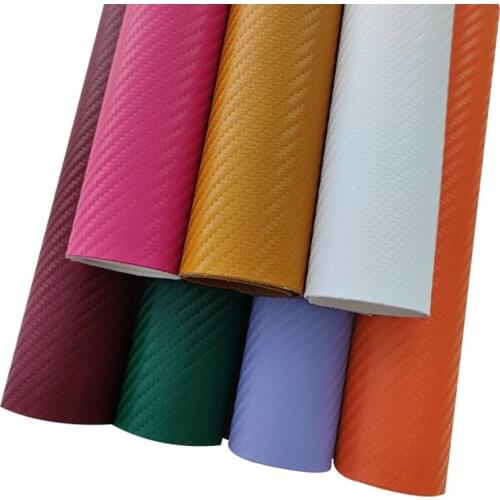 Carbon Fiber Solid Color PU Faux Leather Fabric Sheet for Making Shoe/Bag/DIY Accessories/Sewing