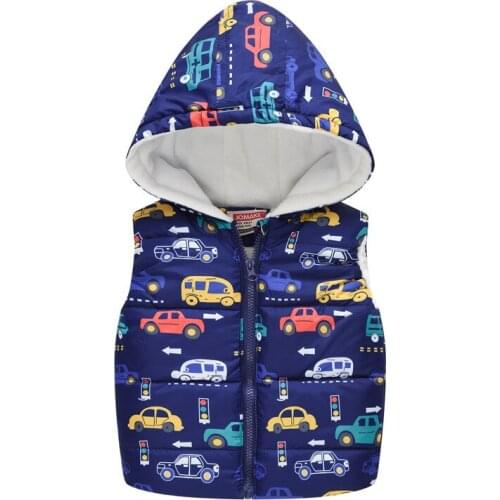 Autumn Winter 2020 Young Teenage Girls Boys Fashion cartoon Doodle Boy jackets Girl Vests Children Thicken Jackets Kids Coats