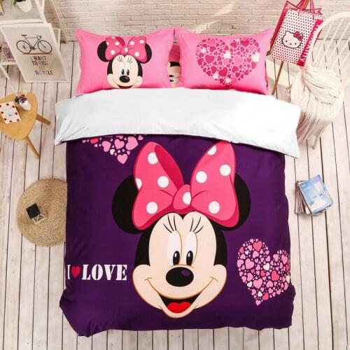 Minnie Mickey 3Dprinting Summer Bedding Set Duvet Cover Pillowcases Full Queen size Boy girl Home textiles bedroom decoration