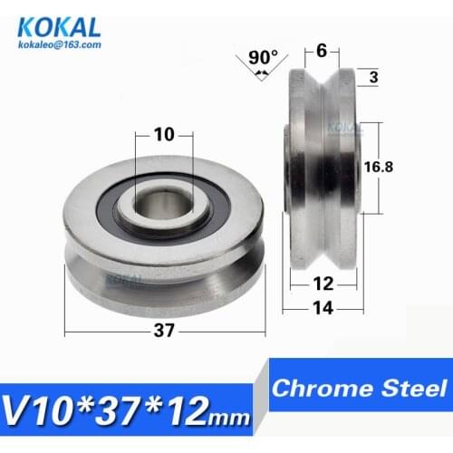[V1037-12]10pcs/lot metal rust proof, U type, over wire rope guide wheel suspension wheel, 6000zz bearing pulley roller 6000VV