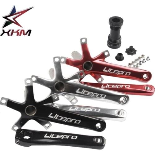 Bicycle Crankset Folding Bike Hollow Integrated Crank Chainring Chainwheel with Bottom Bracket Modified Bike Accessories