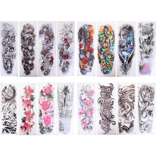 Temporary Tattoo Sleeve Designs Full Arm Waterproof Tattoos For Cool Men Women Transferable Tattoos Stickers On The Body Art