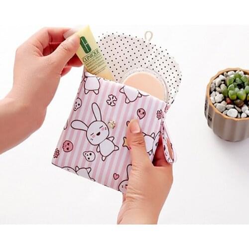 Ladies Tampon Portable Storage Bag Large Capacity Girls Sanitary Napkin Cotton Bag