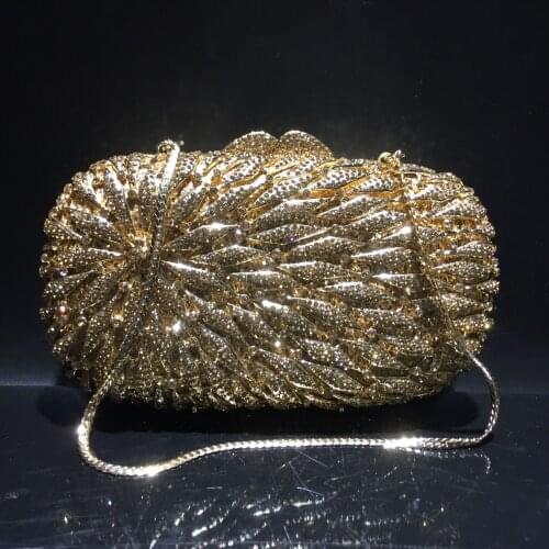 Socialite Hollow Out Women Flower Crystal Evening Bags Wedding Party Diamond Minaudiere Handbag Bridal Clutch bag purse wallet