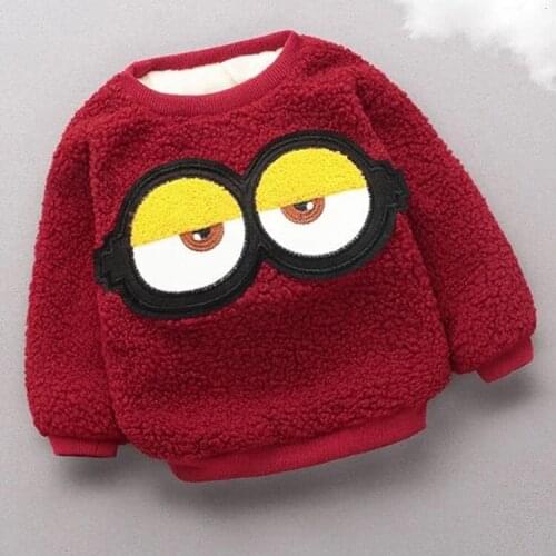 Boys Girls Winter Sweatshirts Childrens Warm Pullovers Infant Sweatshirts Baby Girls Plus Fleece Padded Tops Cute Cartoon Top