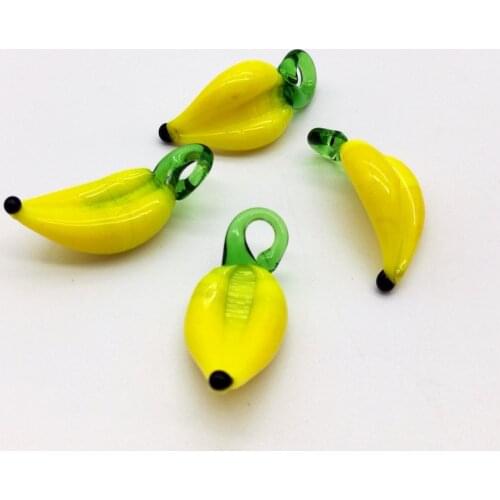 10pcs DIY Fun Cute Banana Pendant For Women Lampwork Beads Pendant Handmade Earrings Necklace Bracelet Accessories