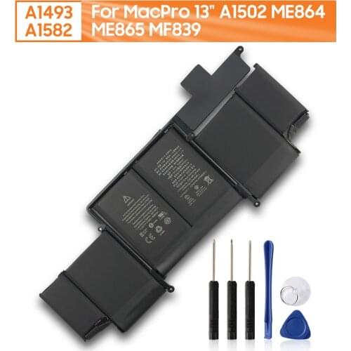 100% Original Replacement Battery A1493 A1582 For MacPro 13" MacBook Pro A1502 ME864 ME865 MF839 Genuine Rechargeable