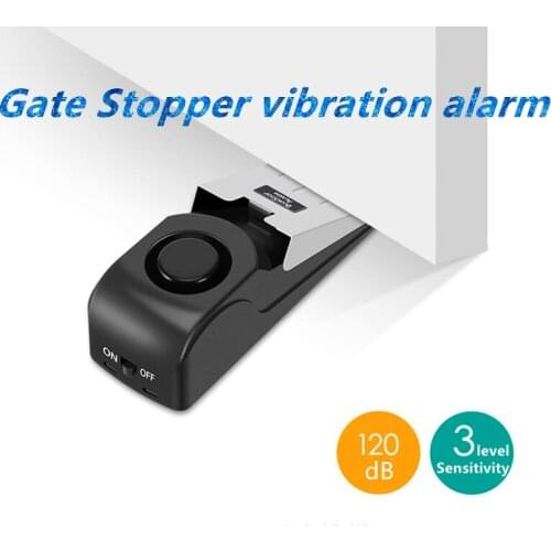 120dB Mini Wireless Vibration Alarm Door Stop Alarm for home Wedge Shaped Stopper Alert Security System Block Blocking System
