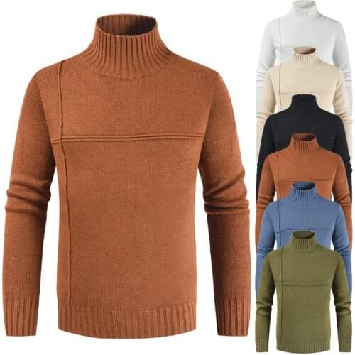 2020 Thick Warm Cashmere Sweater Men Turtleneck Pullover Men Fall Winter Brand Mens Sweaters Slim Fit Pullover Knitwear M-3XL