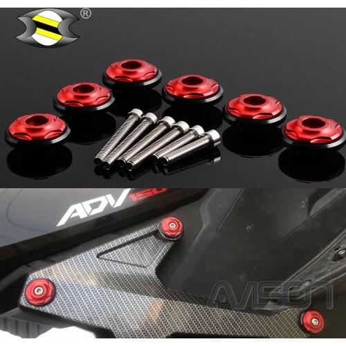 6pcs Side Frame Fairing Bolts for Honda ADV150 ADV 150 Motorcycle Accessories Windscreen Washer Screw M6