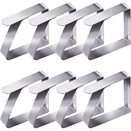8pcs Stainless Steel Anti-Slip Tablecloth Clips Wedding Promenade Table Cover Holder Round Tablecloth Stable Clip