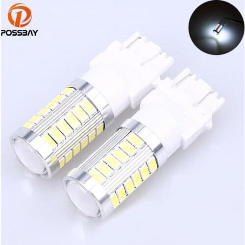 POSSBAY T25 33 LED 3157 SMD Auto Car External Lights Turn Signal Parking Stop Backup Reverse Light White Fog Lamps