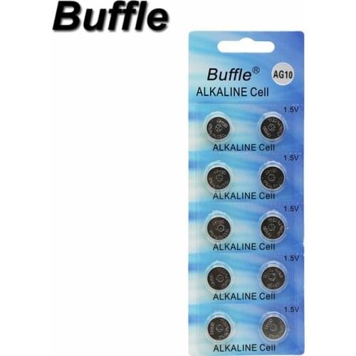 Buffle Watch Battery 10Pcs 1.5V AG10 LR54 LR1130 L1131 389 189 Alkaline Batteries