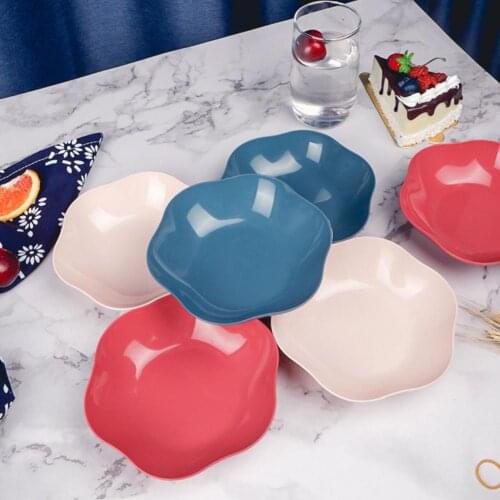 White Plastic Fruit Plate Reusable Wear-resistant Plastic Anti-skid Snack Dish Bowl For Home Fruit Snack Biscuit Storage Tray