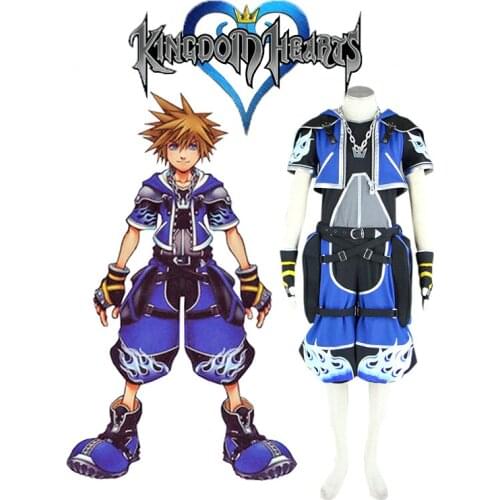 Sora Blue Uniform Cosplay Kingdom Hearts Sora Blue Cosplay Costume Custom Made Any Size