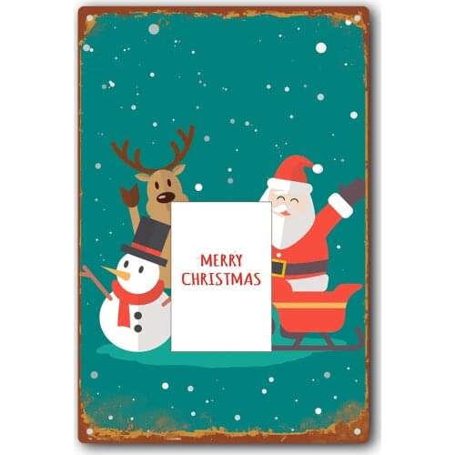 Huangdd Retro Style Metal Tin Sign- Christmas Party Bar Garage Restaurant Cafe Home Wall Decoration Gift for Man Women