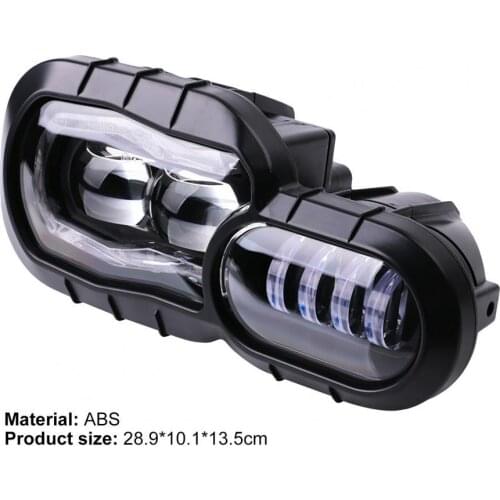 Motorcycle Headlight Modification Super Bright Black Motorbike Dual LED Driving Headlamp for BMW F650/700/800GS