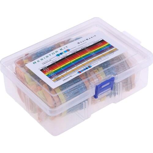 1100 Pieces 110 Values 1% Resistor Kit, 0.1 Ohm-10M Ohm 1/2W Metal Film Resistors Assortment for DIY and Experiments