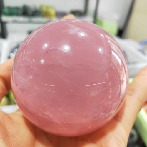 Natural pink powder crystal ball pink crystal rose quartz sphere ball healing