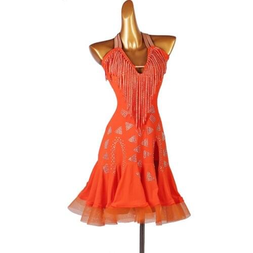 New Latin Dance Dress Skirt Competition Dresses light green Decoration Latin Dance Costumes Skirt women Tassel dance dress