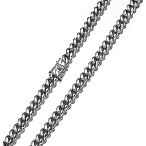 6mm Charming Thin Chain Stainless Steel Silver Color Fashion Miami Chain Mens Womens Necklace Or Bracelet Handmade Gift 7-40inch