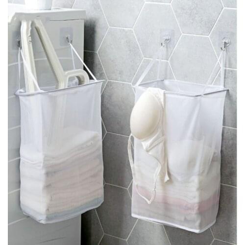 Portable Wall-Mounted Laundry Basket Foldable Wall Mounted Dirty Clothes Basket Bathroom Clothes Storage Baskets Organizador
