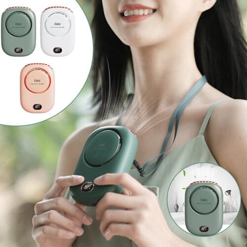 Portable Neck Fan Air Cooler USB Rechargeable Mini Bladeless Electric Fan Ventilador Hanging Handheld Silent Cooling For Home