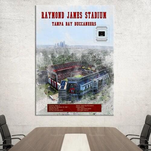 Tampa Bay Pirates poster, Pirate Stadium, architectural renderings, Florida decoration, Tampa printing