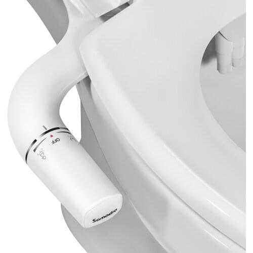 SAMODRA Bidet Attachment Ultra-Slim Toilet Seat Attachment Dual Nozzle Bidet Adjustable Water Pressure Non-Electric Ass Sprayer