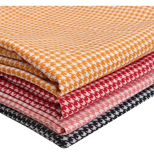Chiffon Fabric By Half The Yard Houndstooth Printed Cloth Sheets Fabric For Sewing Dress Making DIY Crafts Supplies 45*150cm 1pc