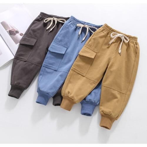 Pants For Boys Solid Color Childrens Pants For Boys Solid Kids Cargo Pants Spring Autumn Childrens Clothing Boy Casual Style